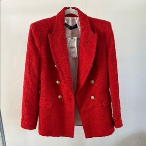 Zara Elegant Red Women's Blazer
